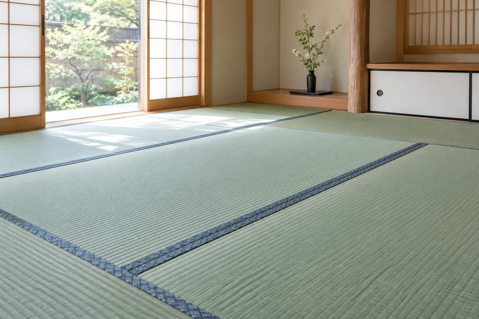 片付いて日が差す和室のイメージ
