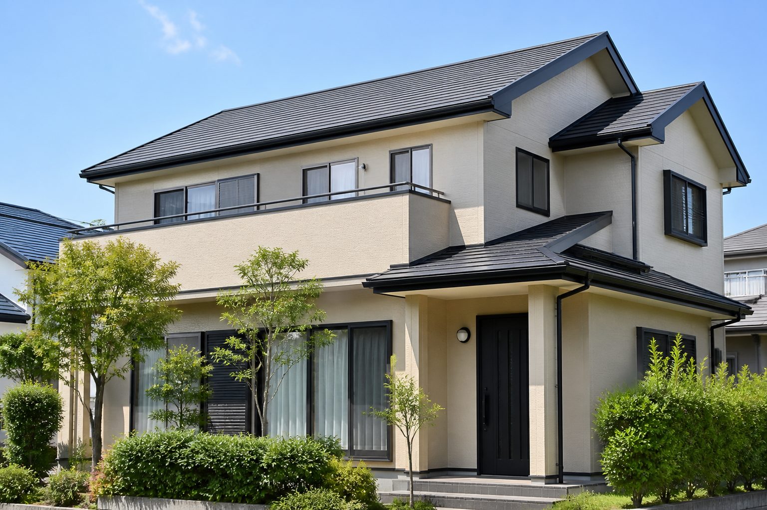 晴れた日の手入れされた一戸建ての外観のイメージ
